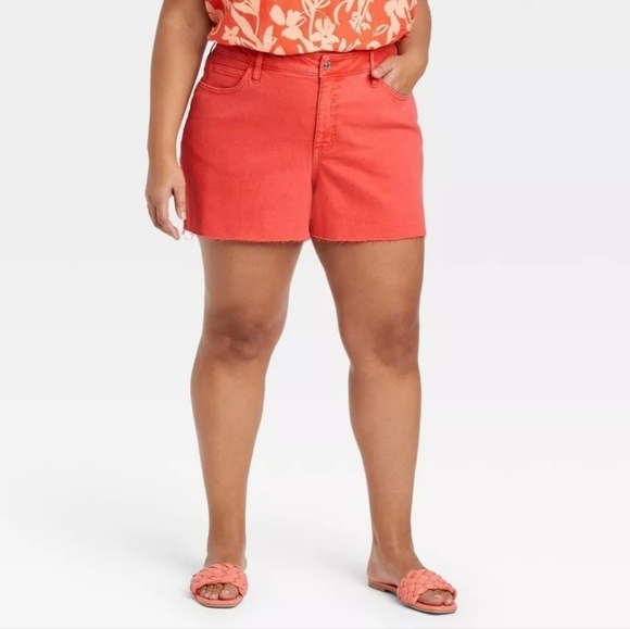 NWT Ava & Viv Denim Short in Tigerlily Wash  16W - Picture 2 of 8